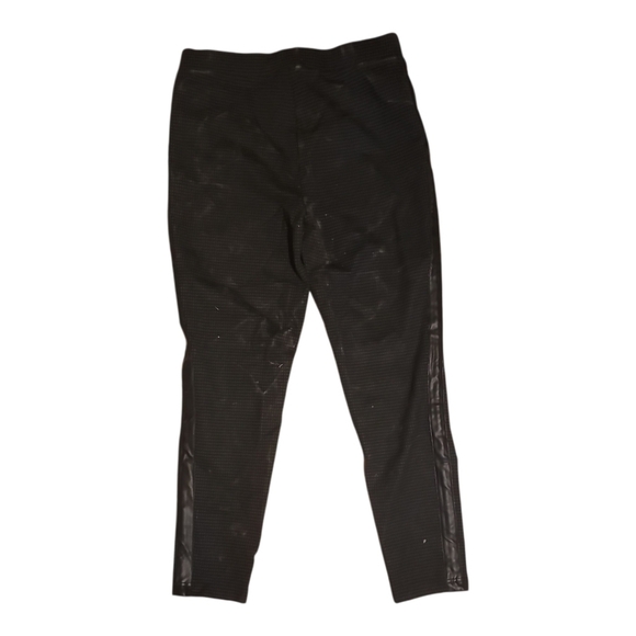 Catherine Malandrino Elegant Black gray patterned stretch pants vegan leather L - Picture 1 of 5